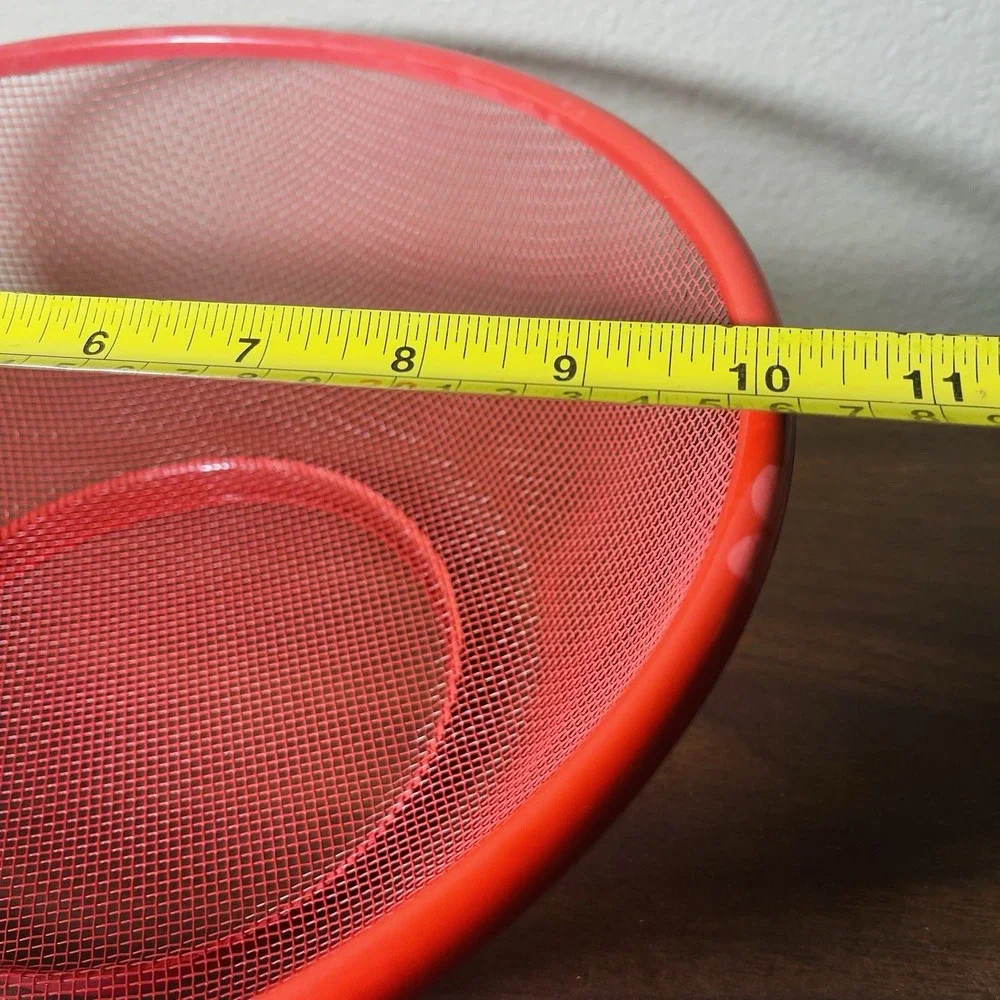 Apple Shape Fruit Mesh Basket Red Full Enclosure‎ Snaps Shut Whimsy Artsy Boho